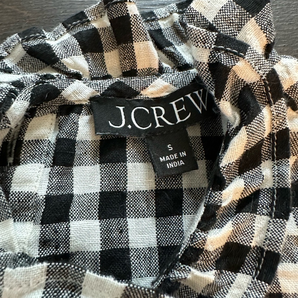 J. CREW Fleur top in gingham linen (101) - Picture 3 of 5